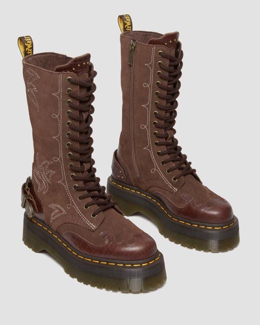 Dr. Martens 1b99 Gothic Americana Leather Mid Calf Platform Boots