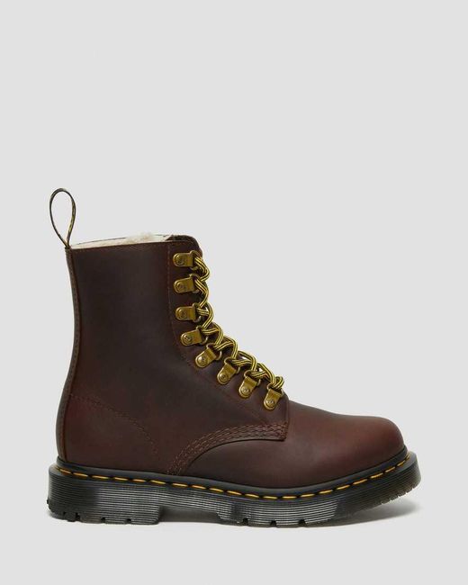 Dr. Martens Brown 1460 Pascal Dm's Wintergrip Leather Ankle Boots Dark