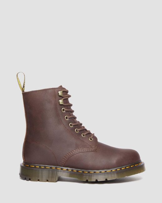 Dr. Martens Brown 1460 Pascal Fleece Lined Leather Wintergrip Boots for men