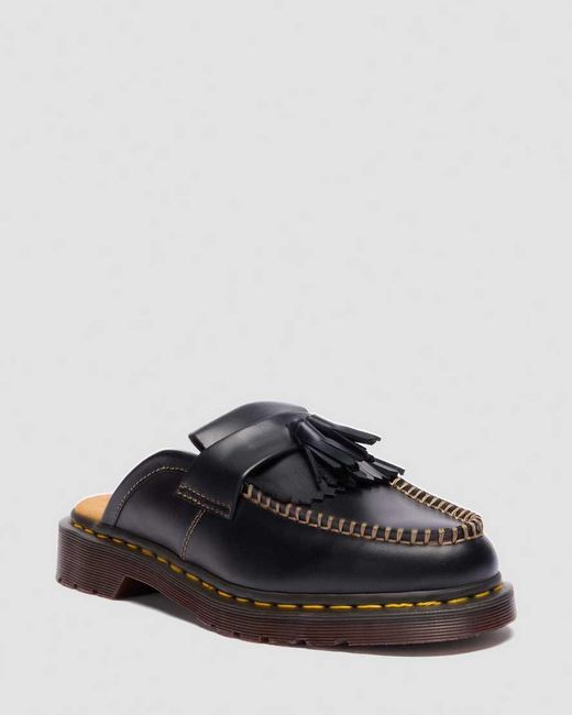 Dr. Martens Black Adrian Leather Mules Loafers for men