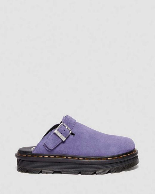 Dr. Martens Purple Zebzag Suede Casual Slingback Platform Mules for men