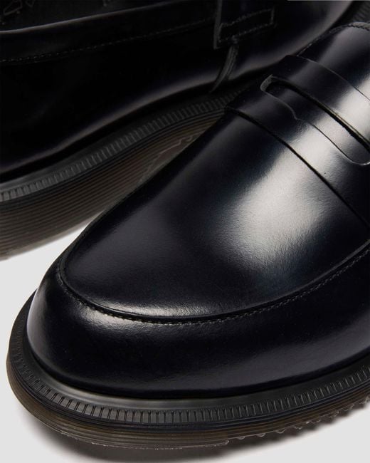 Dr. Martens Black Temara Polished Smooth Leather Loafers
