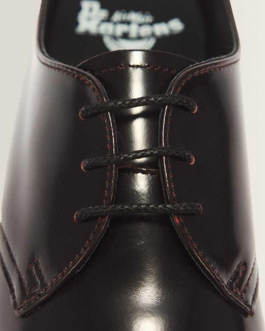 Dr. Martens Black Mayfare Rub Off Leather Shoes for men