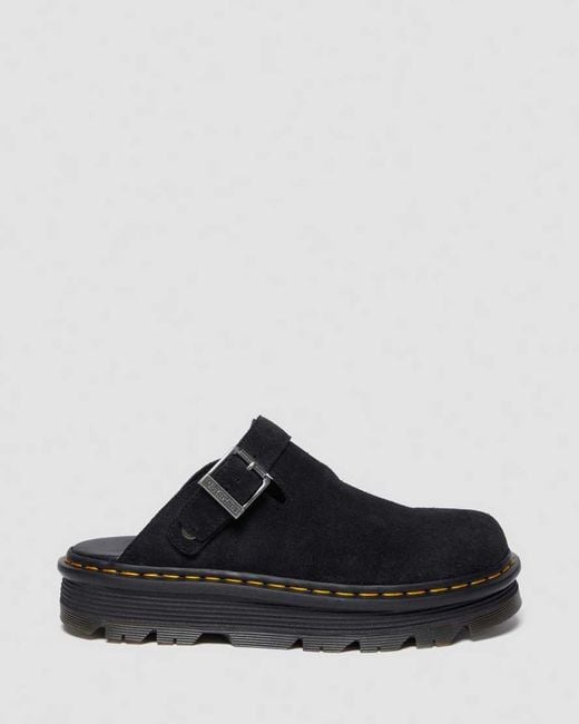 Dr. Martens Black Zebzag Suede Casual Slingback Platform Mules for men