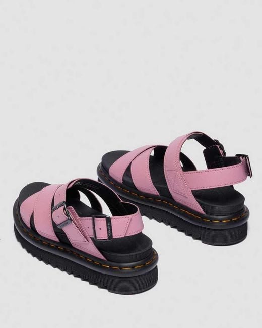 Dr. Martens Pink Voss Ii Athena Leather Strap Sandals