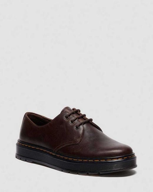 Dr. Martens Brown Brookline Lo Crazy Horse Leather Shoes for men
