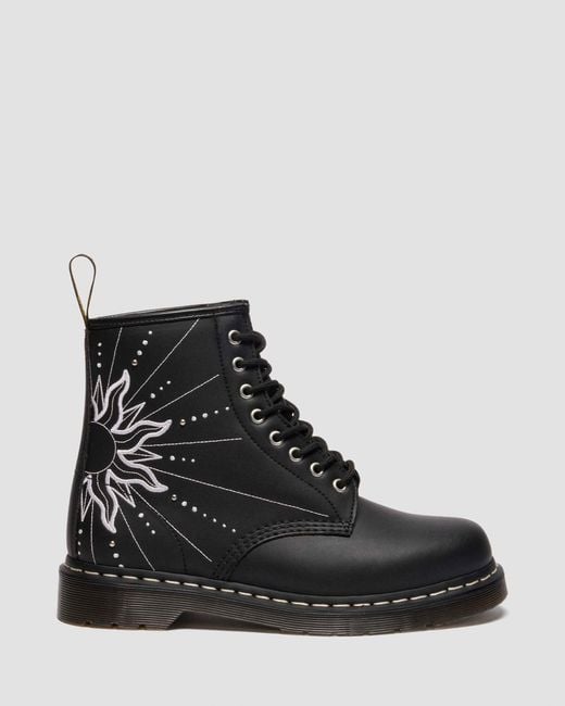 Nappa cuero botas 1460 solar flare de piel reacondicionada Dr. Martens de color Black