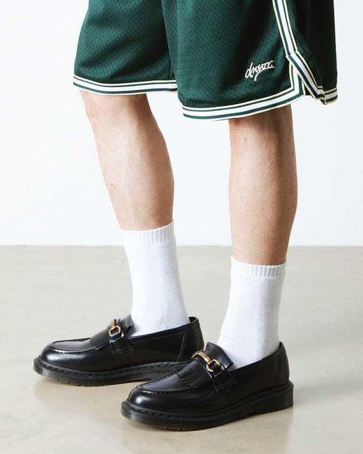 Dr. Martens Black Adrian Snaffle Smooth Leather Tassel Loafers for men