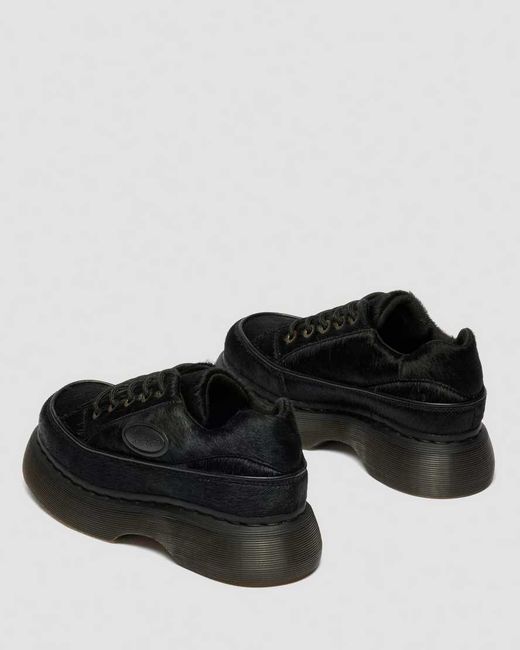 Dr. Martens Black Buzz 5-Eye Hair On Leather Shoes