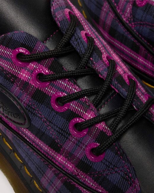 Dr. Martens Purple Buzz 5-Eye Tartan Shoes