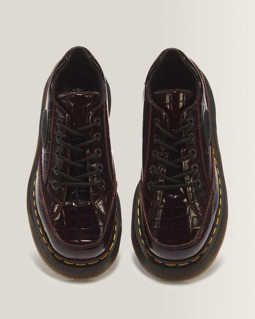 Dr. Martens Black Buzz 5 Eye Croc Emboss Leather Shoes