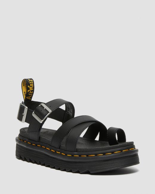 Dr. Martens Avry Hydro Leather Strap Sandals in Black Lyst