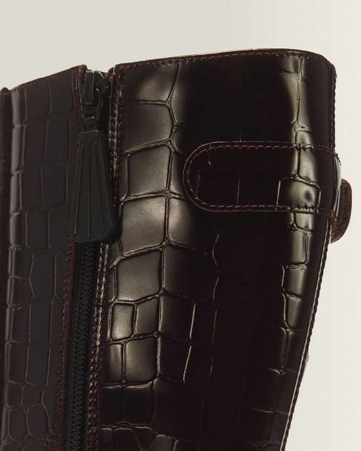Dr. Martens Black Buzz Hi Croc Emboss Leather Boots