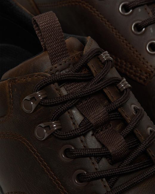 Dr. Martens Black Reeder Crazy Horse Leather Utility Shoes for men