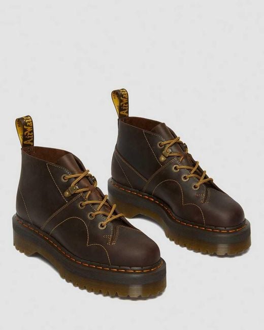 Dr. Martens Brown Church Arc Crazy Horse Platform Monkey Boots for men