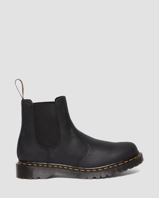 Dr. Martens Black 2976 Waxed Full Grain Leather Chelsea Boots