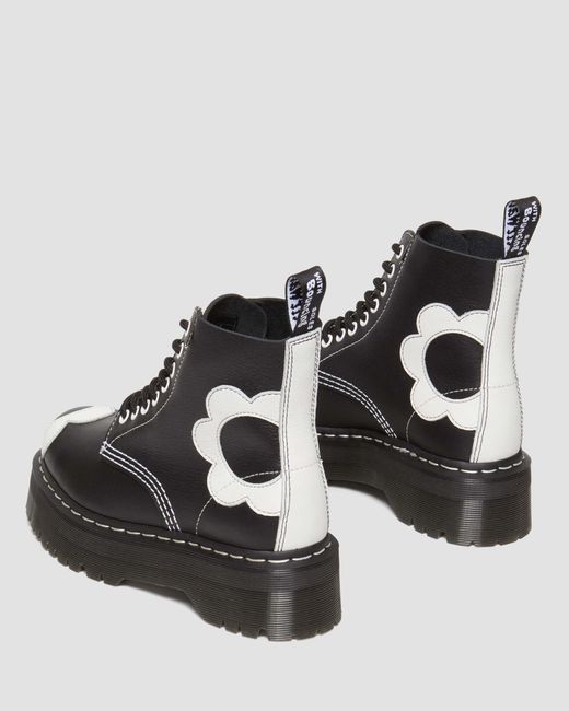 Dr. Martens Black Sinclair Flower Pisa Leather Platform Boots