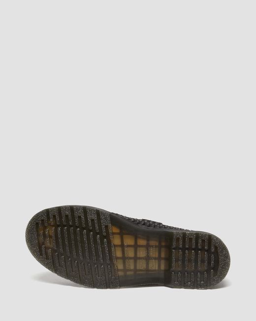 Dr. Martens Black Adrian T-bar Woven Leather Mary Jane Loafers for men