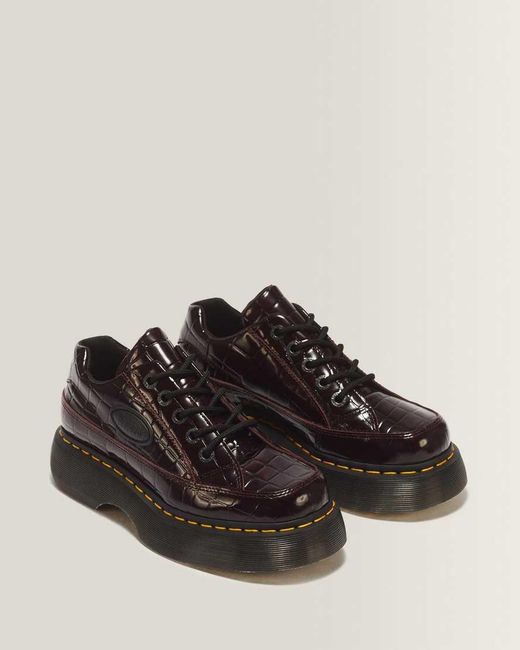 Dr. Martens Black Buzz 5 Eye Croc Emboss Leather Shoes