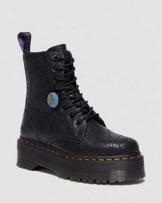 Dr. Martens Black Leather Jadon Wednesday Platform Boots for men