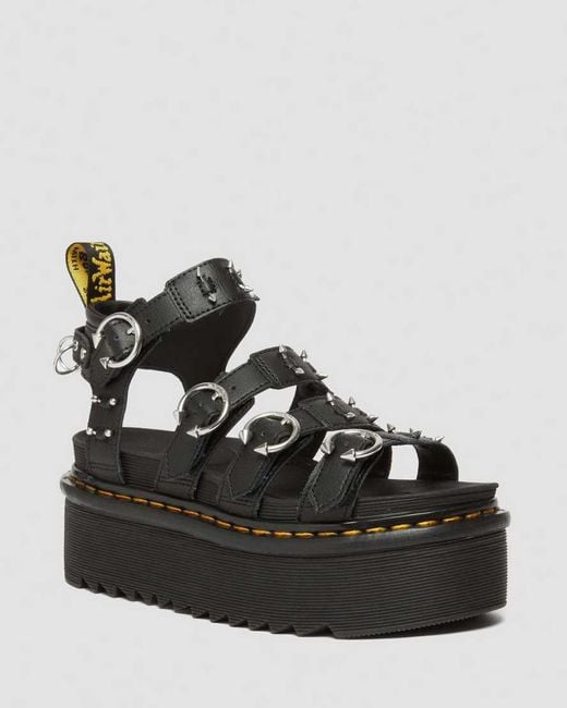 Dr. Martens Black Blaire Piercing Leather Platform Sandals