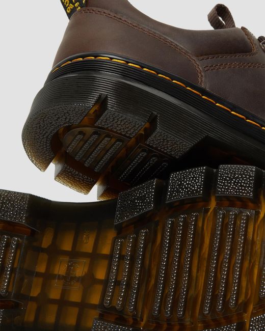 Dr. Martens Black Reeder Crazy Horse Leather Utility Shoes for men