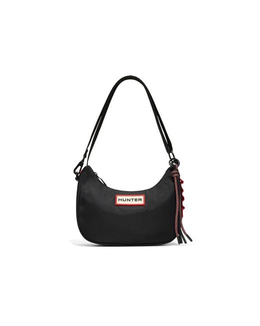 Hunter Black Loop Back Crossbody Bag
