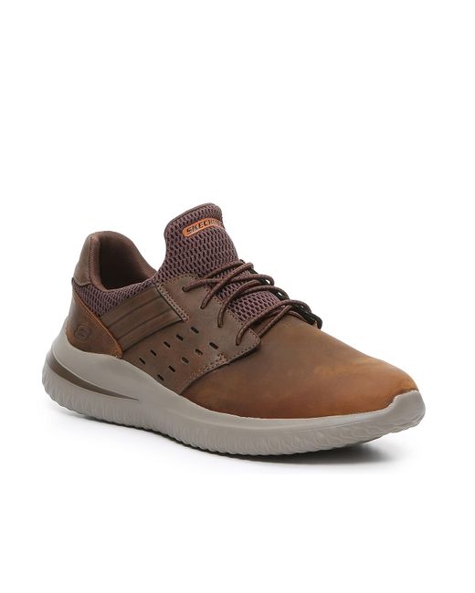Skechers Delson 3.0 Ezra Slip-on Sneaker in Brown for Men | Lyst