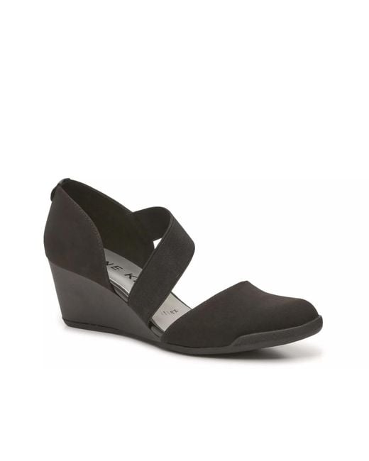 Anne Klein Black Tory Wedge Slipon