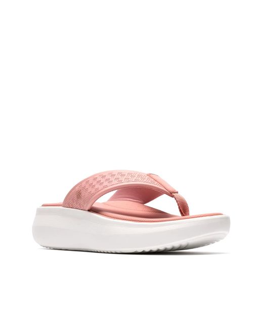 Clarks Pink Cloudsteppers Solevana Post Sandal