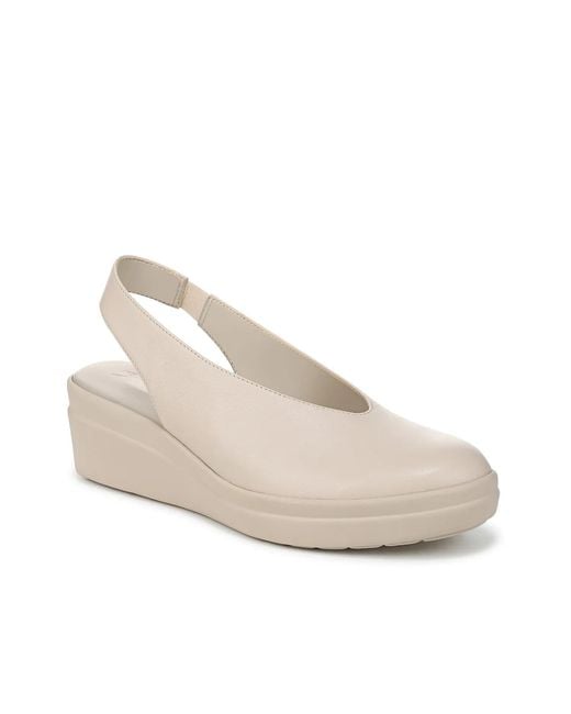 Naturalizer White Sutton Closed Almond Toe Slingback Wedges