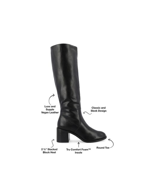 Journee Collection Black Romilly Extra Wide Calf Boot