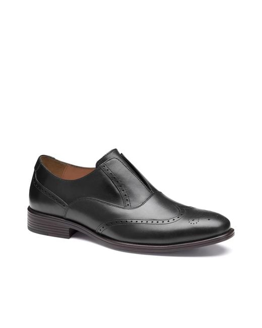 Johnston & Murphy Black Reeve Wingtip Loafer for men