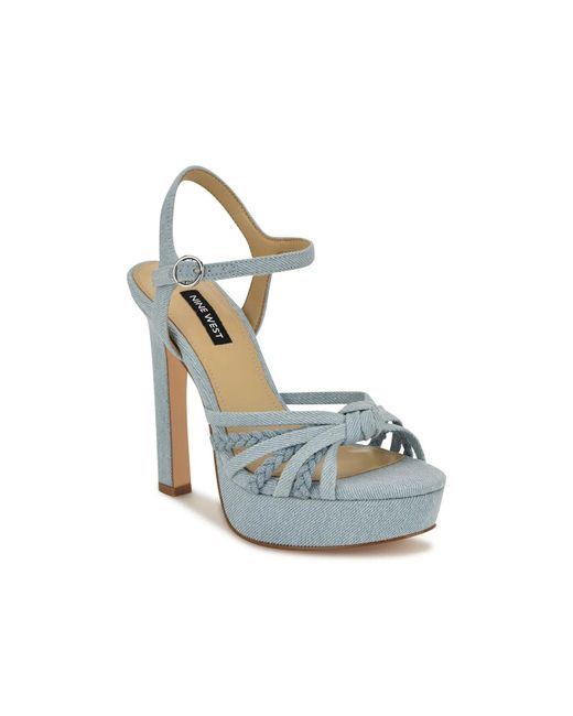 Nine West White Waser Platform Sandal