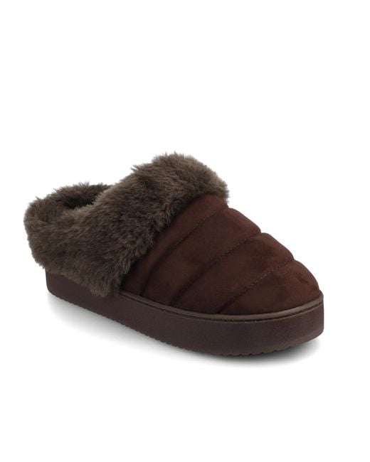 Journee Collection Brown Blair Clog Siipper