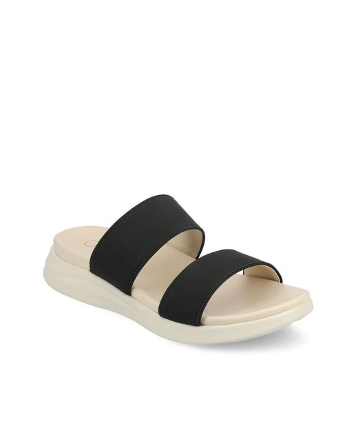 Journee Collection Black Janis Wedge Sandal