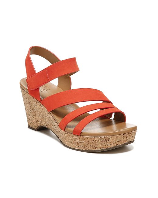 Naturalizer Leather Cynthia Wedge Sandal in Red | Lyst