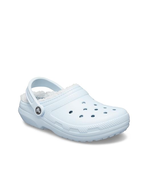 blue crocs with fur