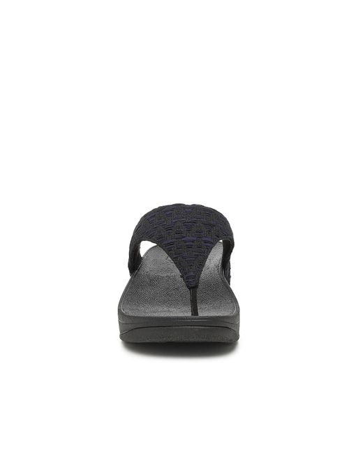 Fitflop Black Lulu Geo-webbing Wedge Sandal