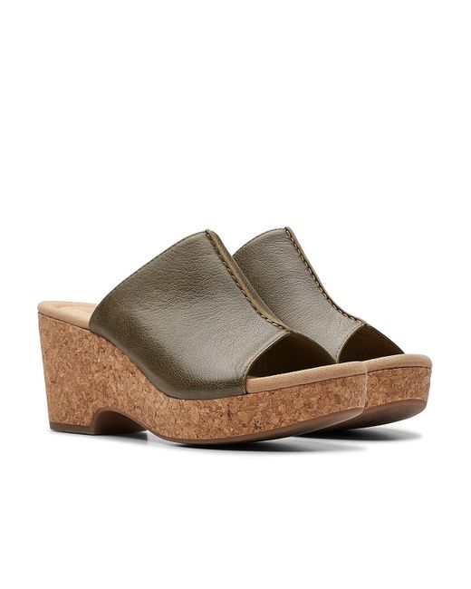 Clarks Brown Giselle Orchid Wedge Sandal