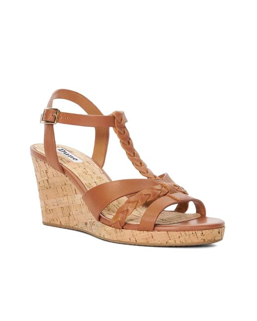 Dune Brown Koali Wedge Sandal