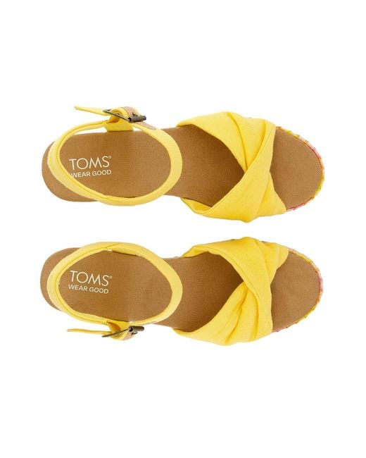 TOMS Yellow Kinsley Wedge Sandal