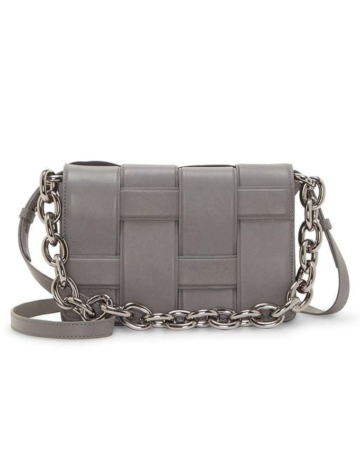 Vince Camuto Cedar Leather Crossbody Bag in Grey (Gray) Lyst