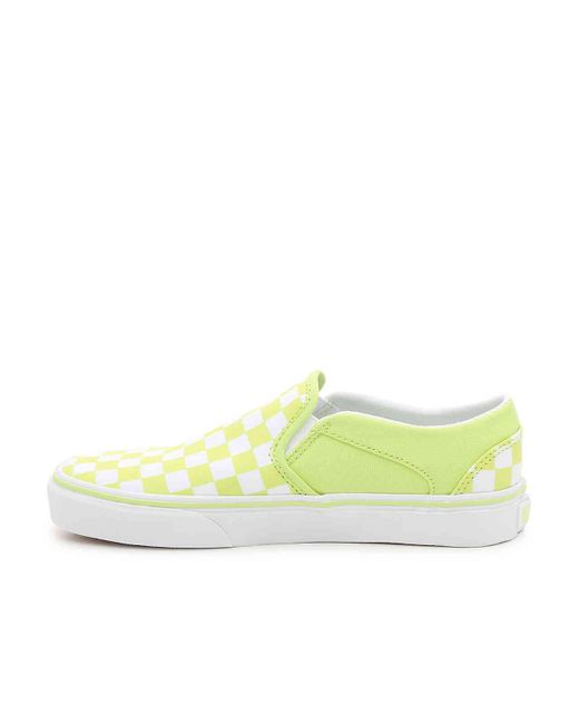 lime green slip on vans