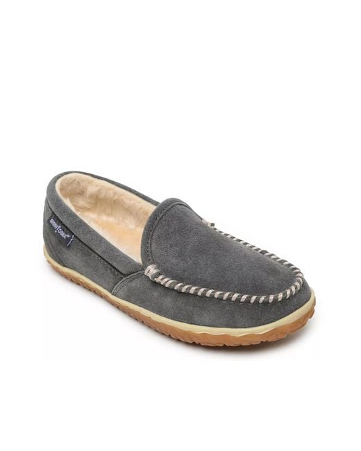 Minnetonka Gray Wide Width Tempe Slipper