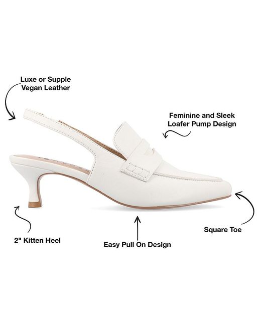 Journee Collection Amory Pump in White Lyst