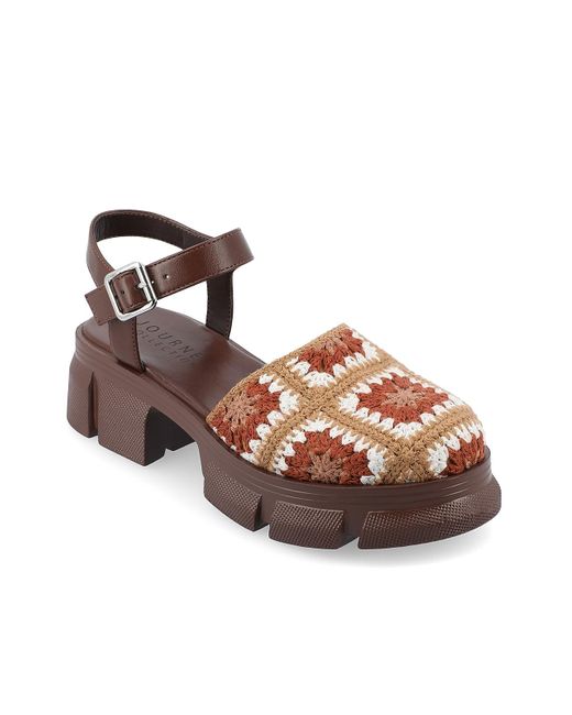 Journee Collection Brown Dorit Platform Sandal
