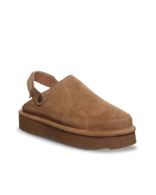 BEARPAW Brown Brooke Platform Slipper