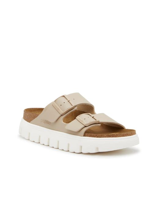 Birkenstock Natural Arizona Platform Slide Sandal
