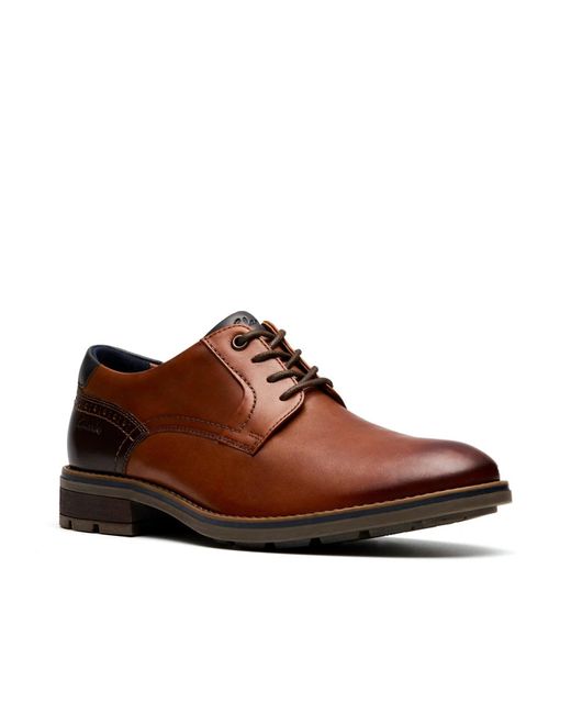 Clarks Brown Emmet Plain Toe Oxford for men